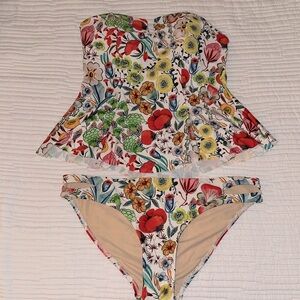 Anthropologie Mermaid Floral Peplum Swimsuit